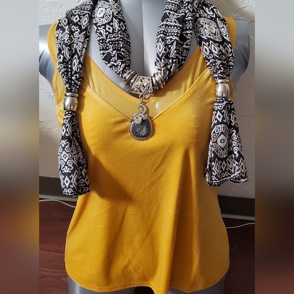INC Gold Velour & Sheer Stretch Top - Picture 4 of 11